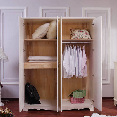千品雅白色韓式四門實(shí)木衣柜 田園風(fēng)格，實(shí)用與美觀的結(jié)合